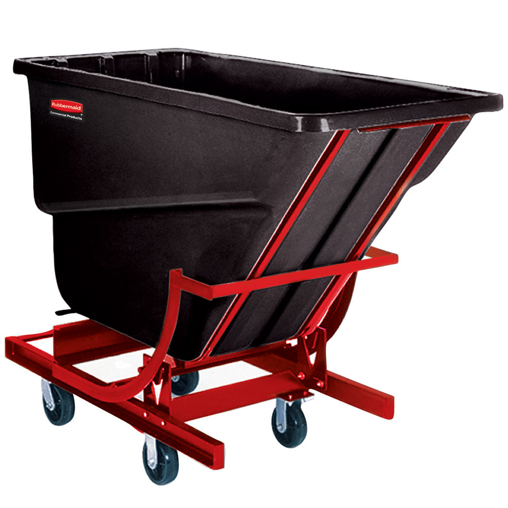 SELF DUMPING HOPPER 1.5 CU YD W/4 CASTERS BK